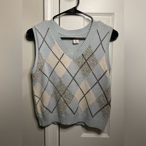 Baby Blue Argyle Sweater Vest